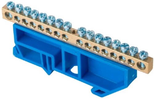 Шина неизолированная EKF PROxima N "ноль" ШНИ-6х9-16-Д-С 16 групп синий картинка 